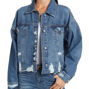 NWT Blank NYC Distressed Denim Jacket